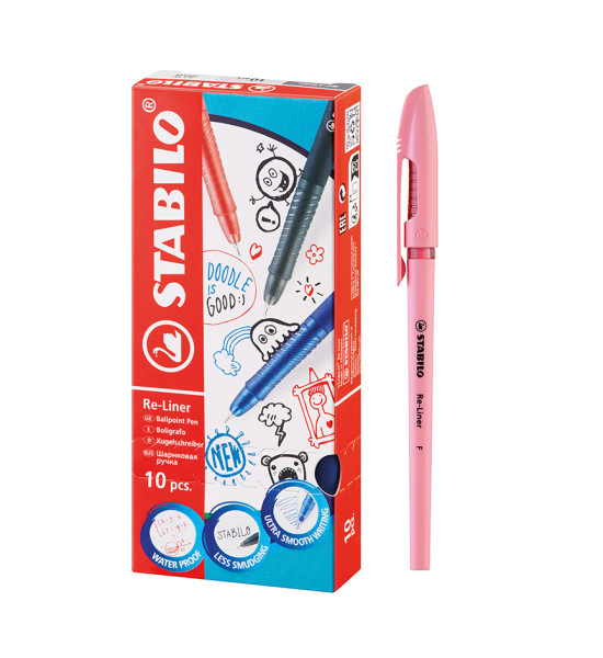 Bolígrafo, Re-Liner 868F, Punta Aguja 0.5 mm, Rosado, Caja x 10 Unds.